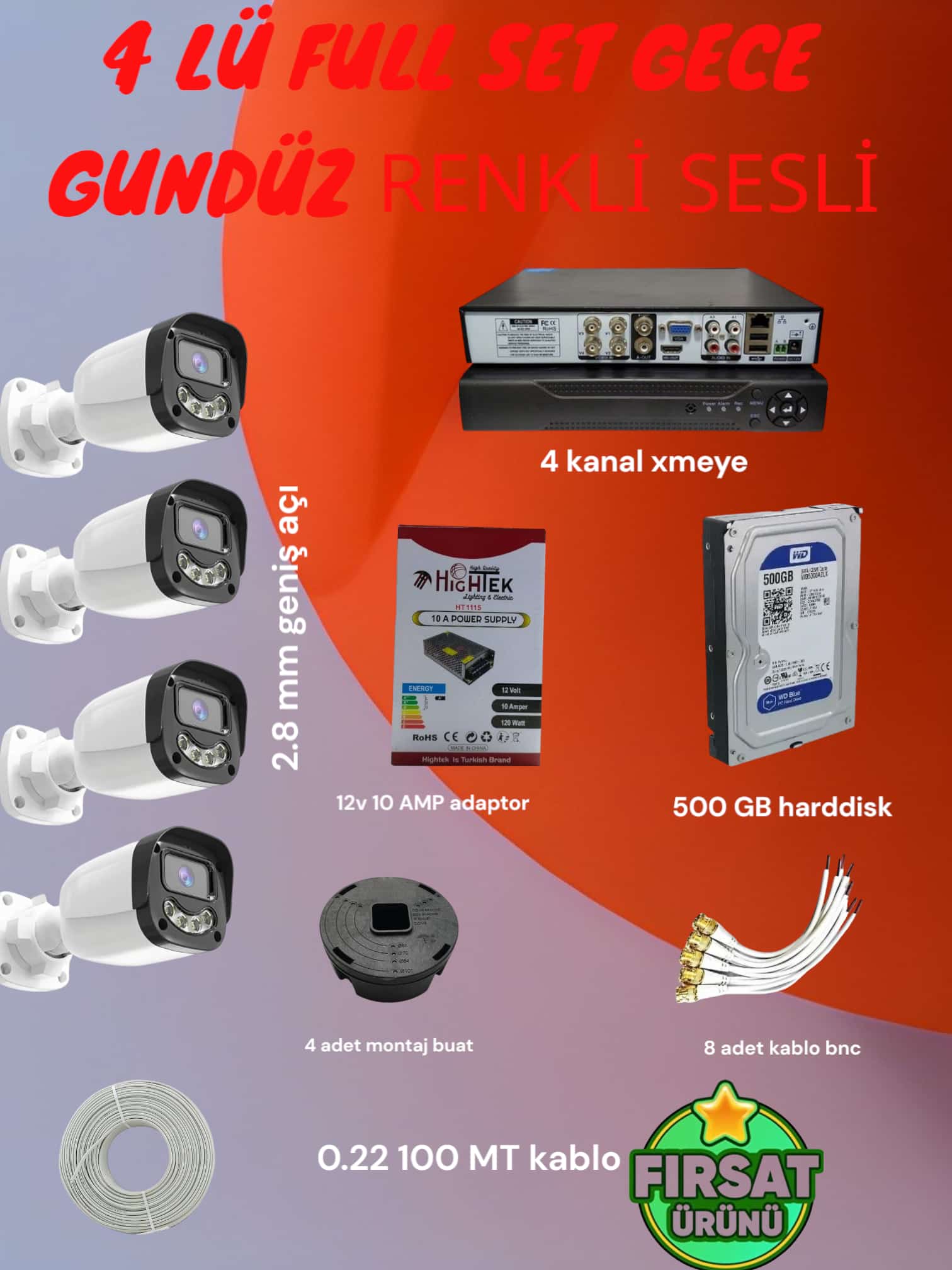 4 LÜ RENKLİ SESLİ AHD SET